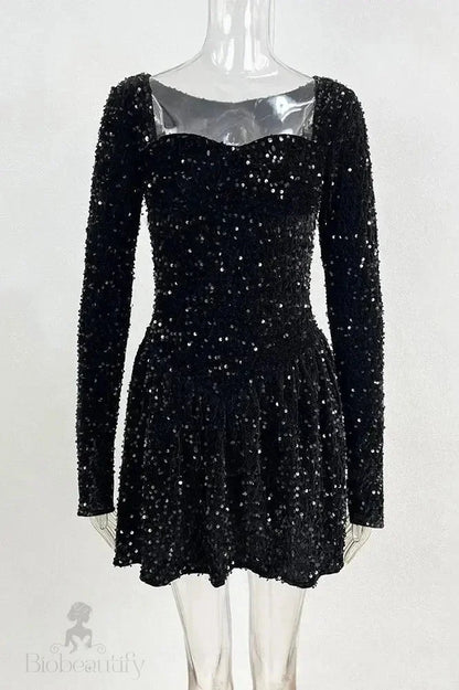 Sequin Patchwork Mini Dress