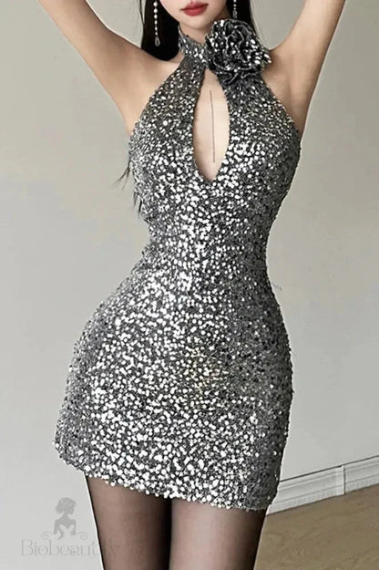 Sequins Bodycon Mini Dress