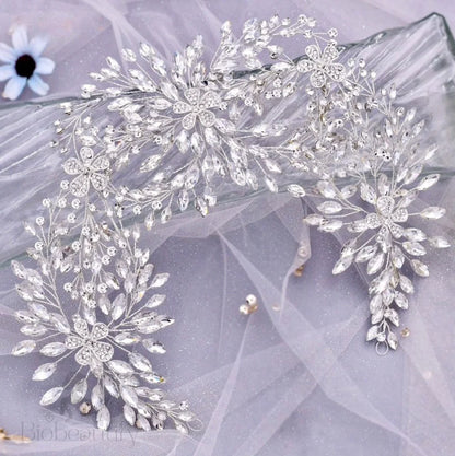 Serenade Silver Crystal Wedding Hairpiece