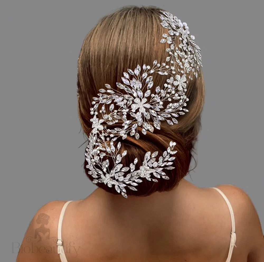 Serenade Silver Crystal Wedding Hairpiece