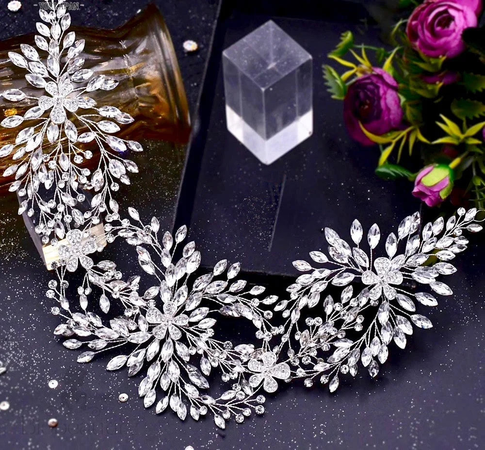 Serenade Silver Crystal Wedding Hairpiece