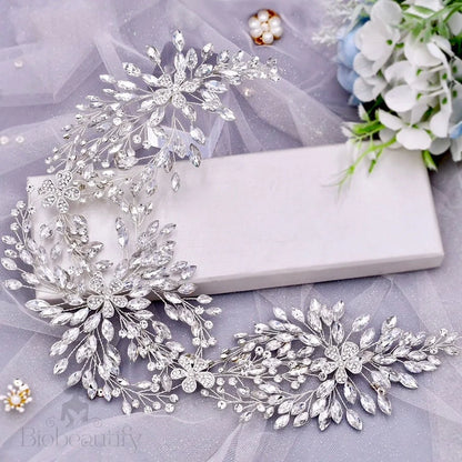 Serenade Silver Crystal Wedding Hairpiece