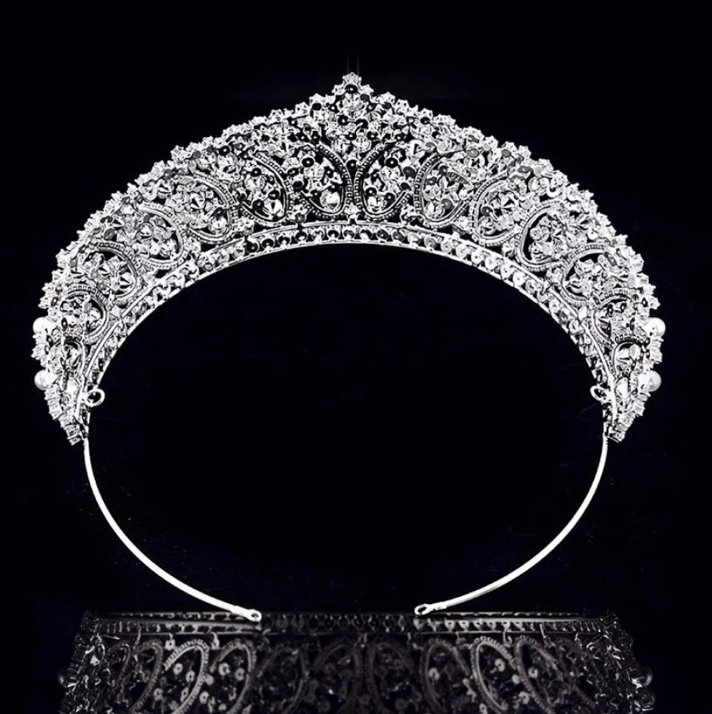 Serenity Silver Pearl And Zirconia Bridal Tiara