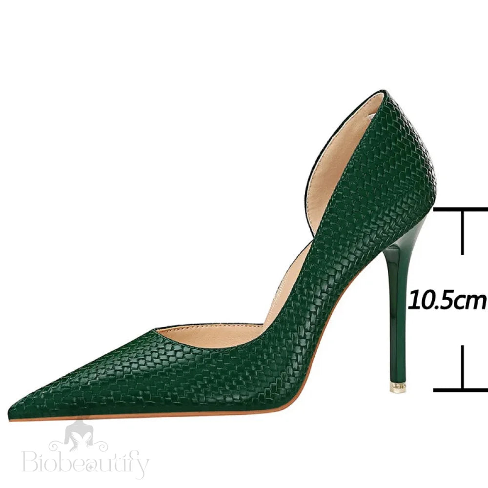 Serpentine Woman Pumps With Metal Stiletto High Heels