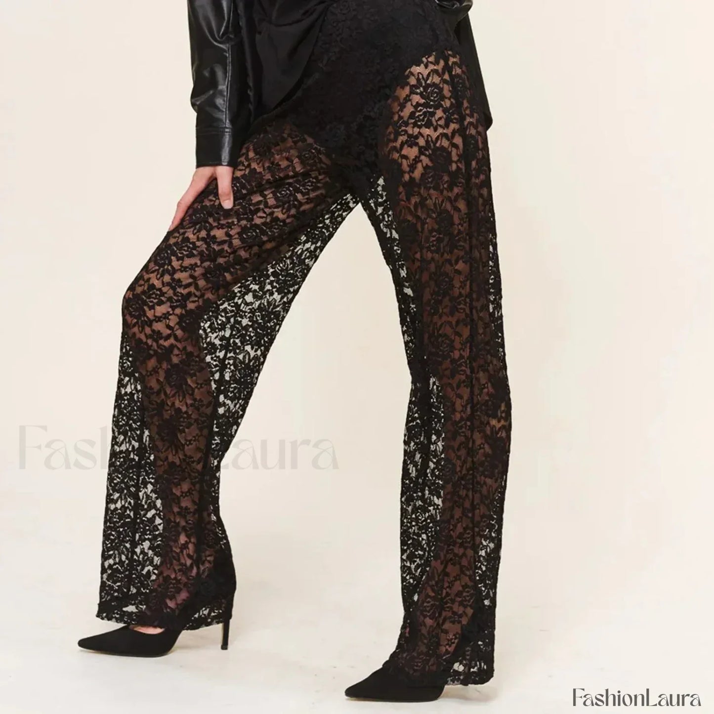 Sexy Sheer Lace Transparent Pants for Halloween