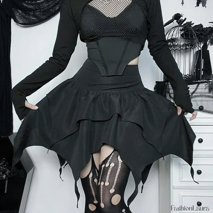 Sexy Solid Color Ruched Ruffles Mini Skirt