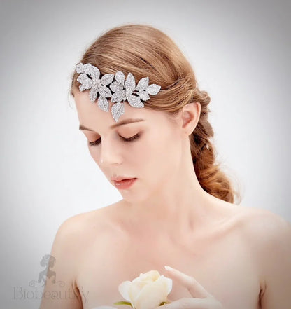 Shannon Silver Crystal Bridal Tiara Headband