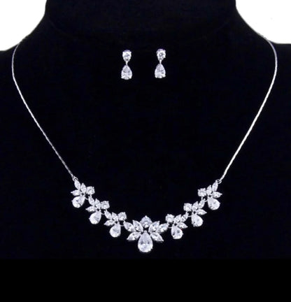 Shawna Silver Cubic Zirconia Wedding Jewelry Set