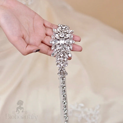 Wedding Accessories - Silver Crystal Bridal Belt/Sash