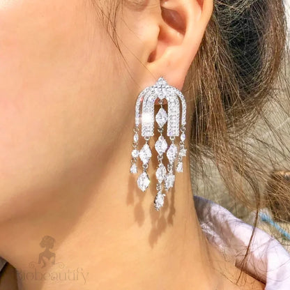 Sheena Luxury Bridal Earrings With Cubic Zirconia