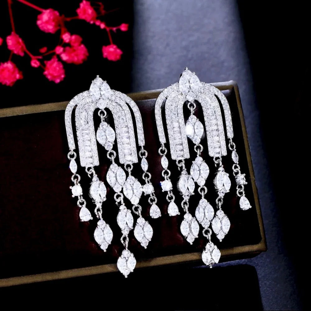 Sheena Luxury Bridal Earrings With Cubic Zirconia