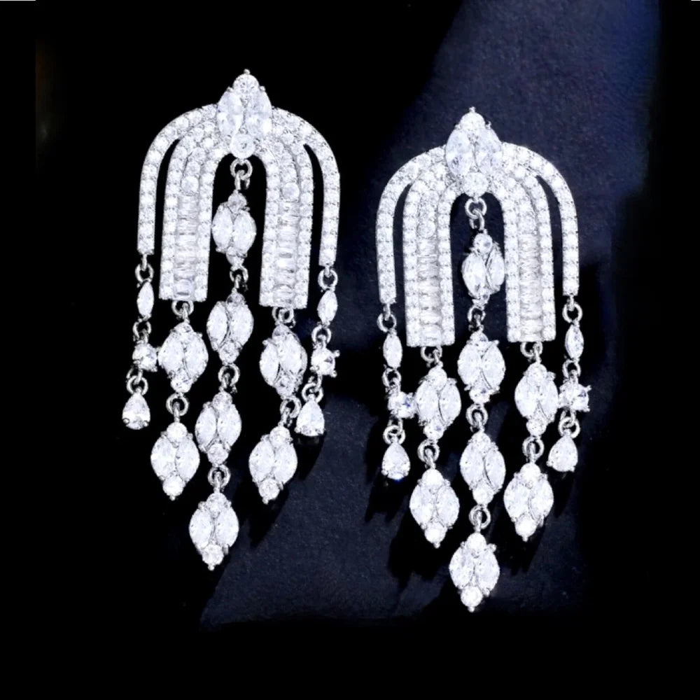 Sheena Luxury Bridal Earrings With Cubic Zirconia