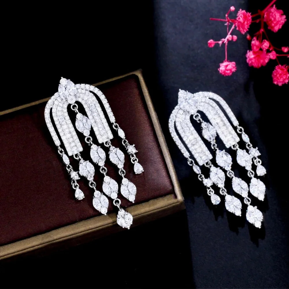 Sheena Luxury Bridal Earrings With Cubic Zirconia