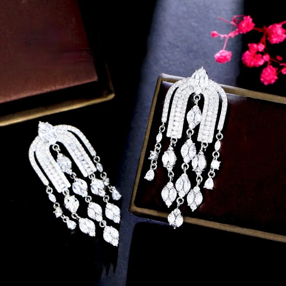 Sheena Luxury Bridal Earrings With Cubic Zirconia