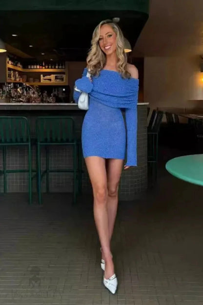 Sheer Long Sleeve Bodycon Mini Dress