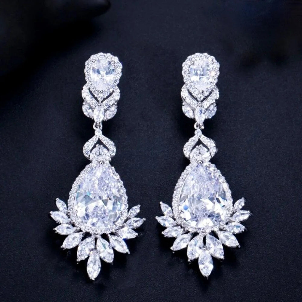 Shelley Cubic Zirconia Earrings For Brides - Multiple Colors Available