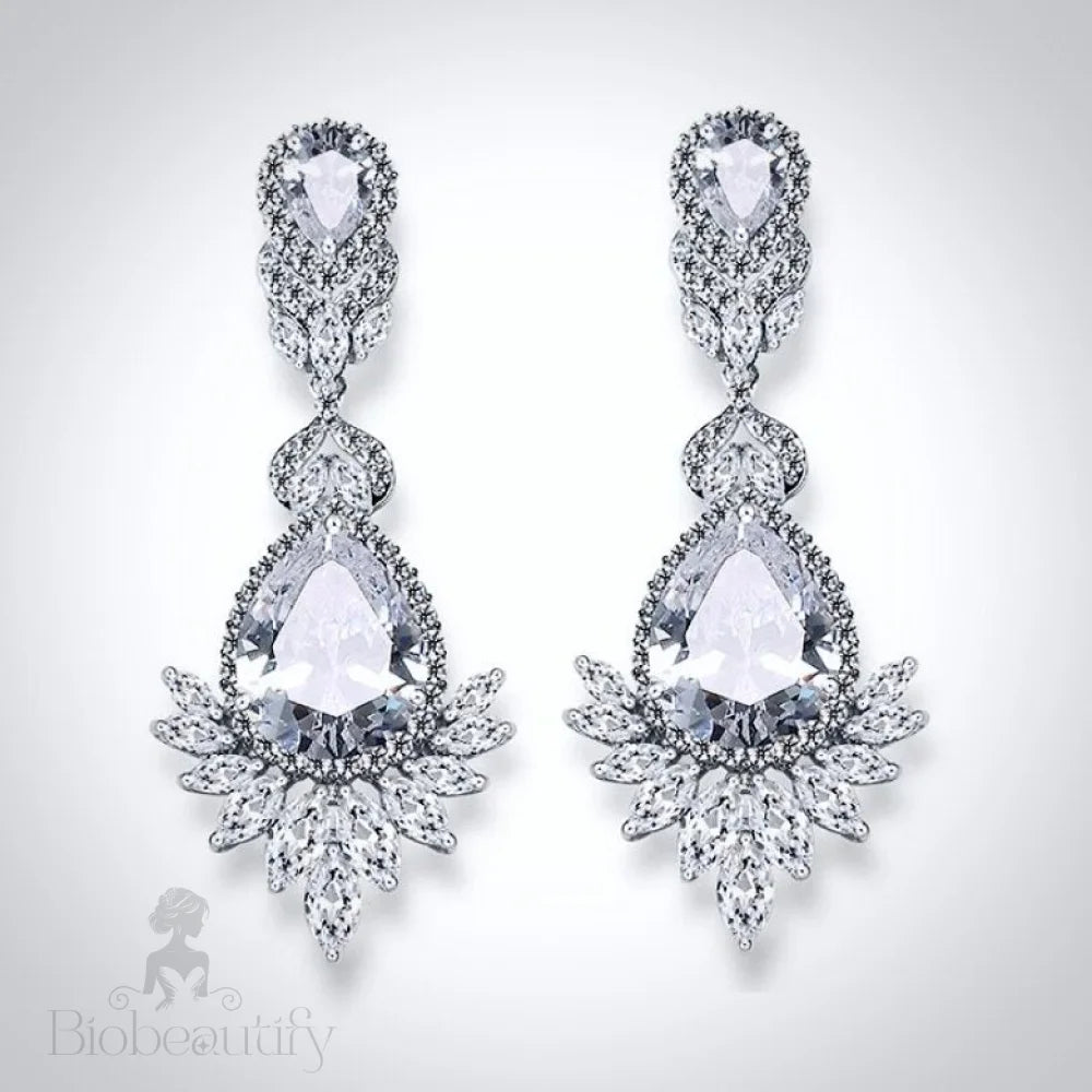 Shelley Cubic Zirconia Earrings For Brides - Multiple Colors Available