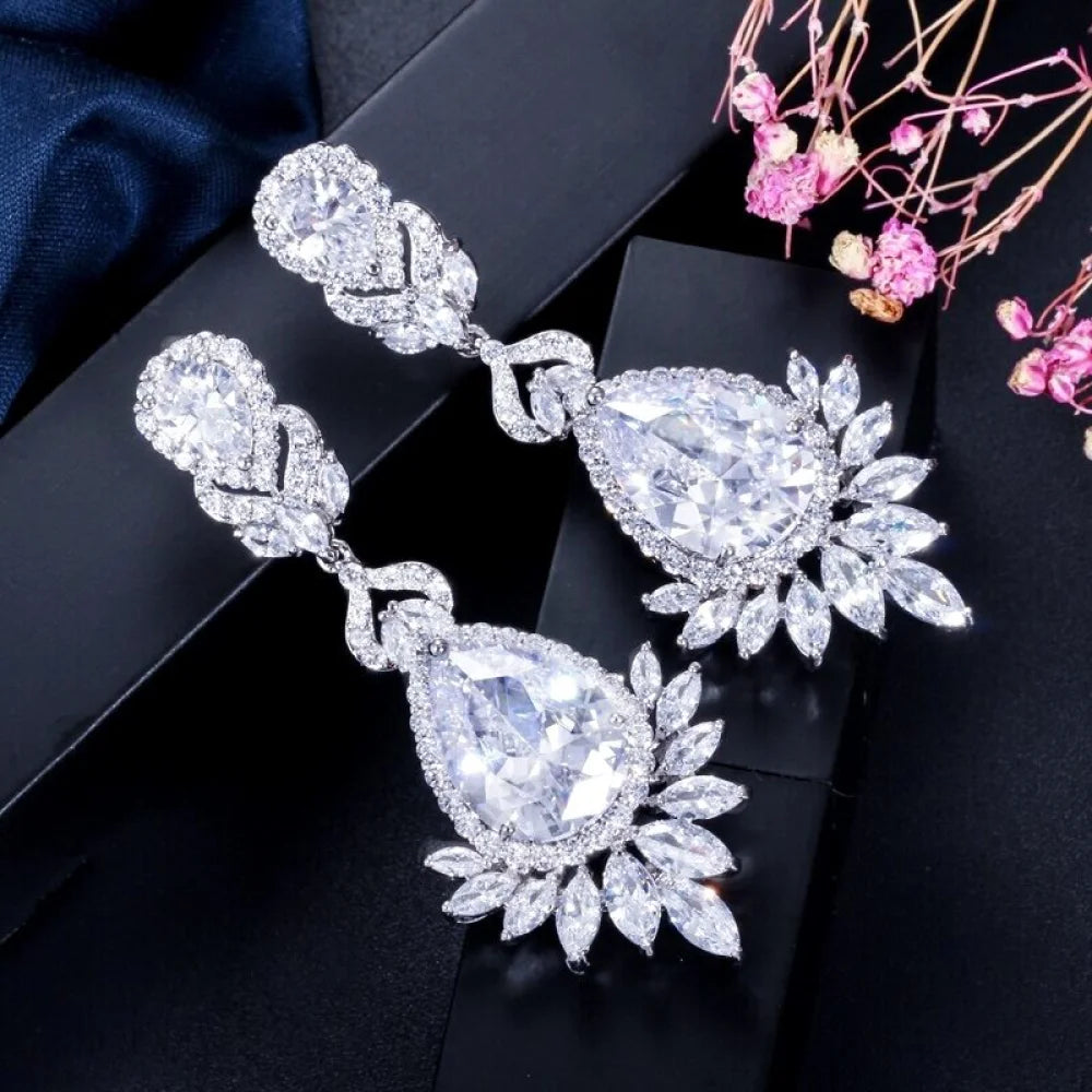 Shelley Cubic Zirconia Earrings For Brides - Multiple Colors Available