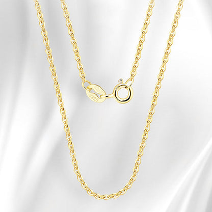 Shimmer Sterling Silver 1.1Mm Polished Cable Chain Necklace Gold / 16’’