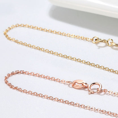 Shimmer Sterling Silver 1.1Mm Polished Cable Chain Necklace Rose Gold / 16’’