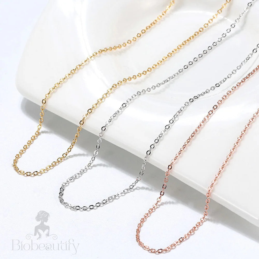 Shimmer Sterling Silver 1.1Mm Polished Cable Chain Necklace