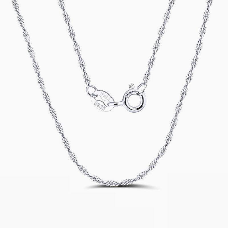Shimmer 1.5Mm Twisted Singapore Chain Necklace In Sterling Silver / 16’’