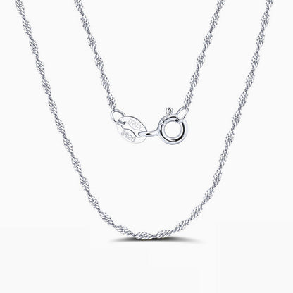 Shimmer 1.5Mm Twisted Singapore Chain Necklace In Sterling Silver / 16’’