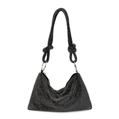 Crystal Knot Trim Shoulder Bag Black One Size /