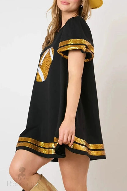 Short Sleeve Patchwork Loose Mini Dress