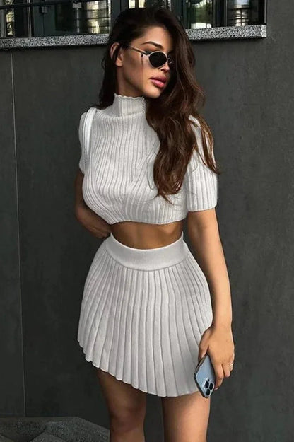 Short Sleeve Two-Piece Mini Dress