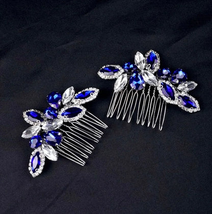 Sian Blue Crystal Wedding Hair Comb