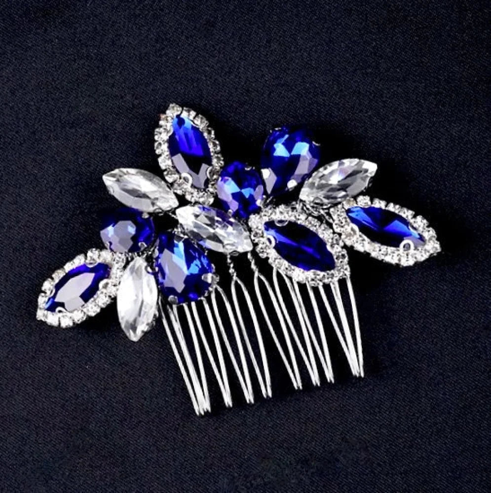 Sian Blue Crystal Wedding Hair Comb