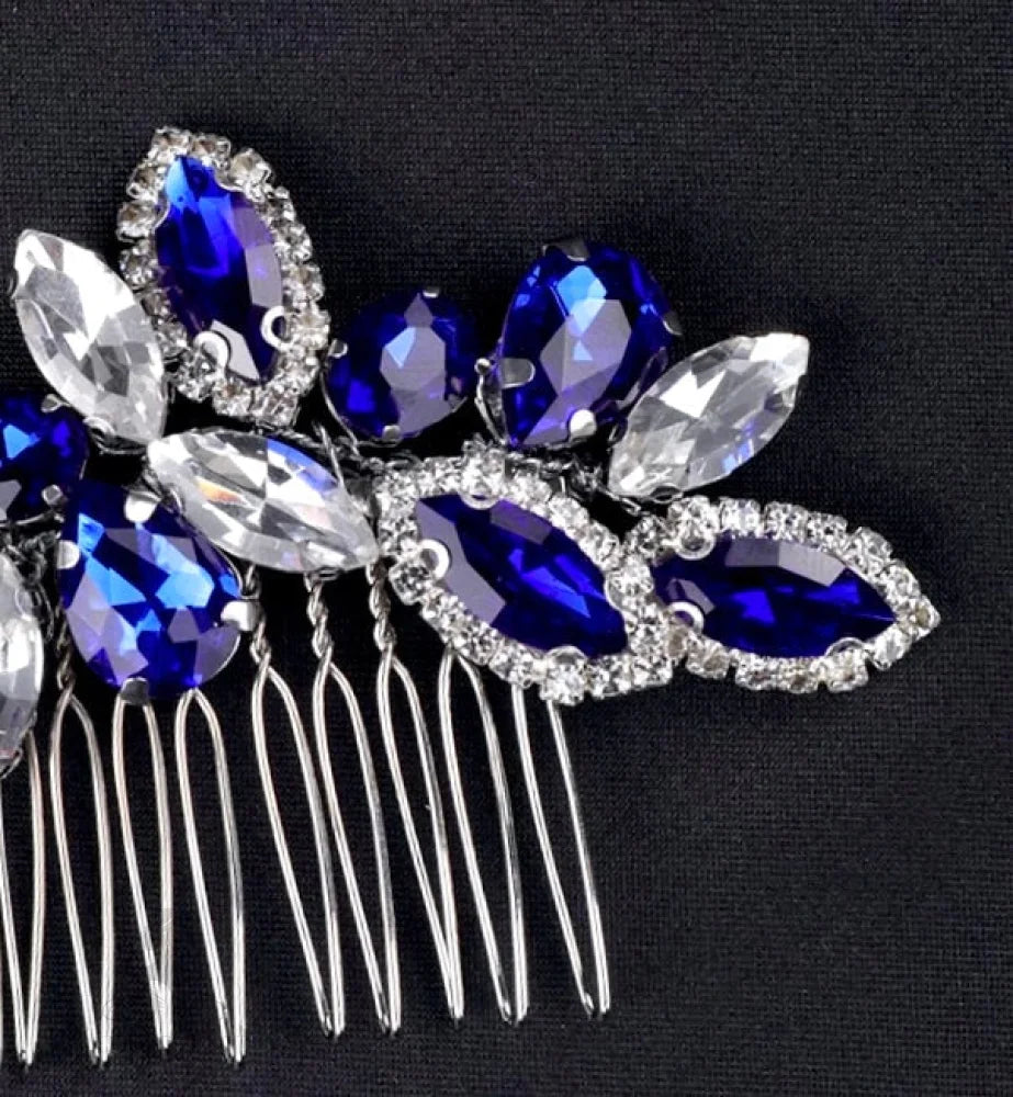 Sian Blue Crystal Wedding Hair Comb