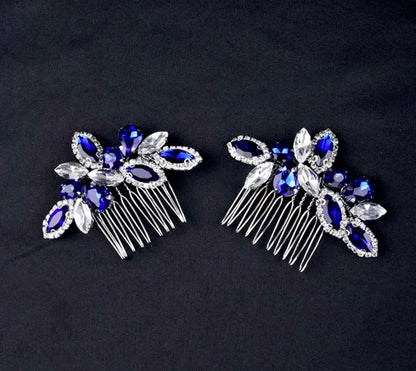 Sian Blue Crystal Wedding Hair Comb