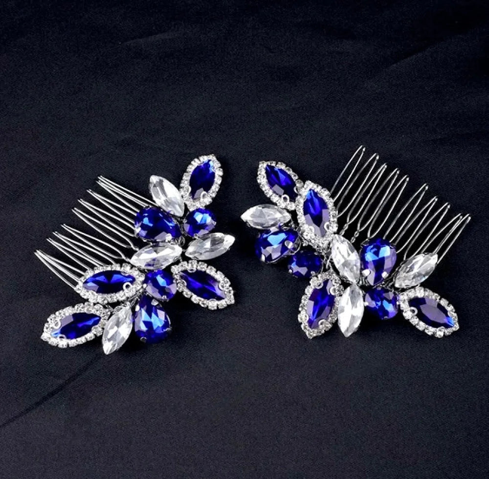 Sian Blue Crystal Wedding Hair Comb