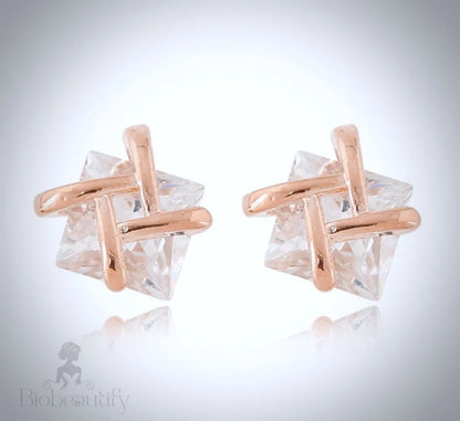 Sienna Rose Gold Cz Stud Earrings