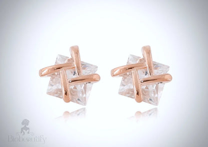 Sienna - Cubic Zirconia Stud Earrings - Available in Silver and Rose Gold