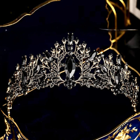 Sigrid Victorian Gothic Black Tiara