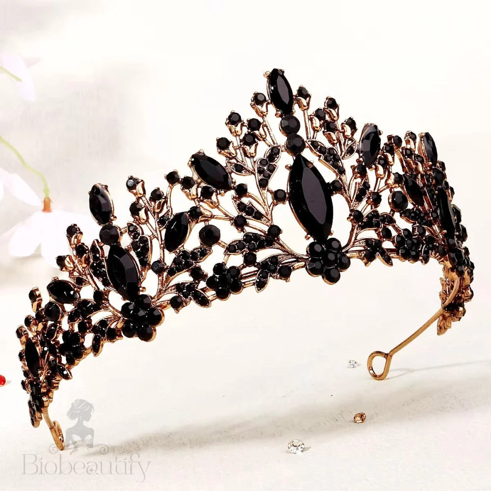 Sigrid Victorian Gothic Black Tiara