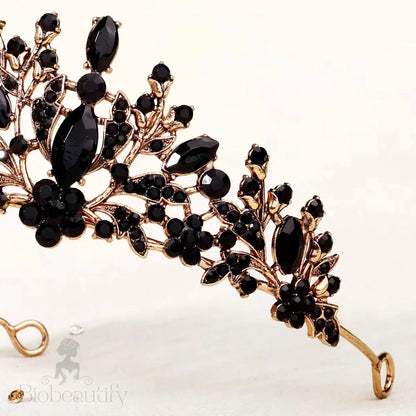 Sigrid Victorian Gothic Black Tiara