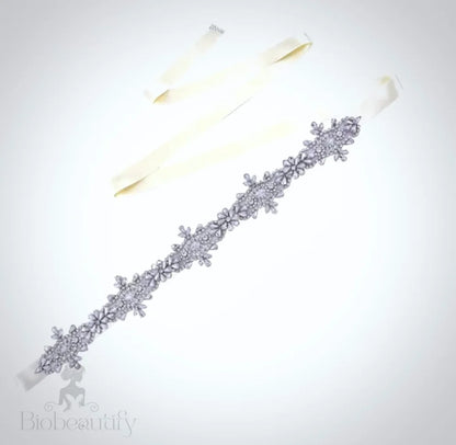 Wedding Accessories - Silver Crystal Bridal Belt/Sash