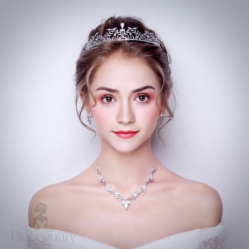 Silver Cubic Zirconia Bridal Tiara Julia