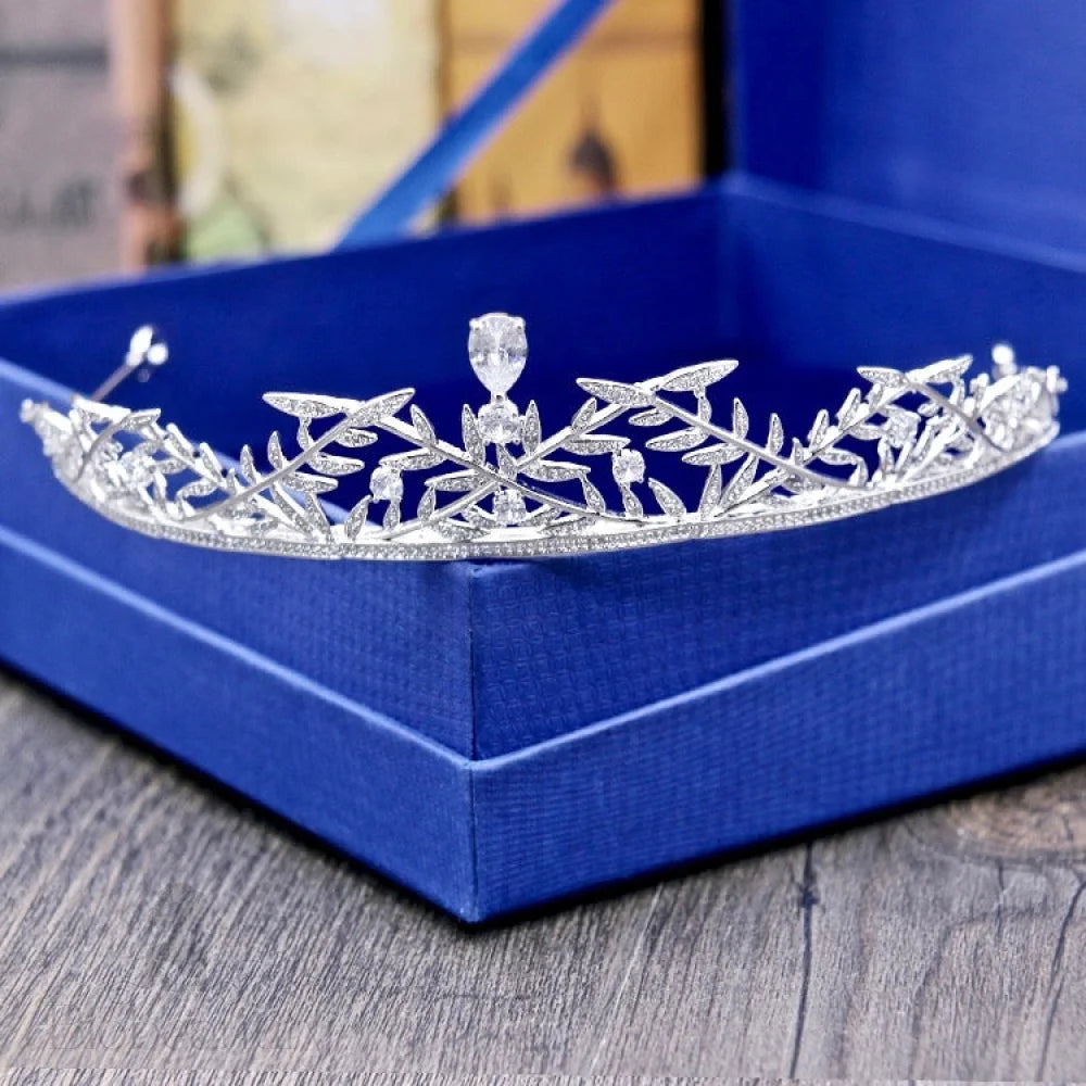 Silver Cubic Zirconia Bridal Tiara Julia