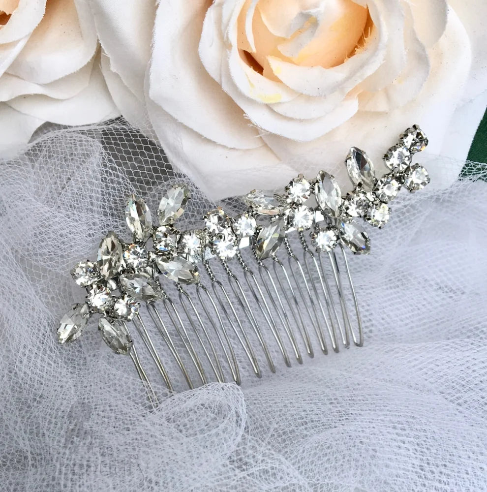 Silver Rhinestone Bridal Hair Comb By Liliana