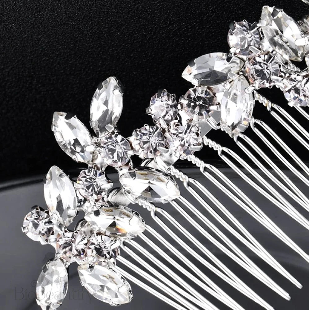 Silver Rhinestone Bridal Hair Comb By Liliana