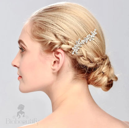 Silver Rhinestone Bridal Hair Comb By Liliana