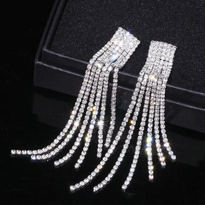 Silver Rhinestone Bridal Jewelry Set - Melissa Three Pieces