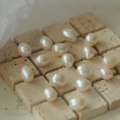 Simple Natural Baroque Freshwater Pearl Studs