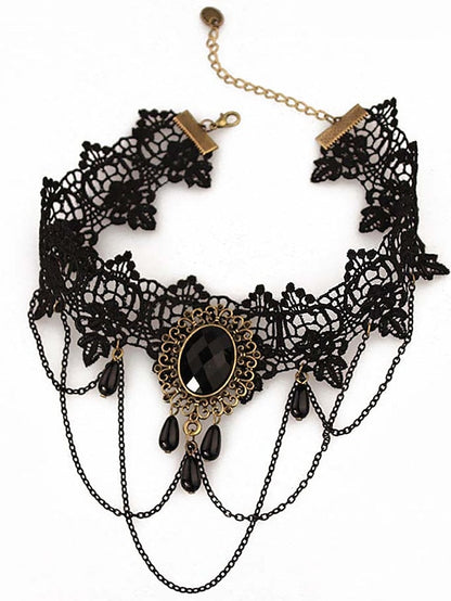 Lace Tattoo Choker Necklace Punk Fashion Jewelry For Women And Girls Vintage Gothic Style With