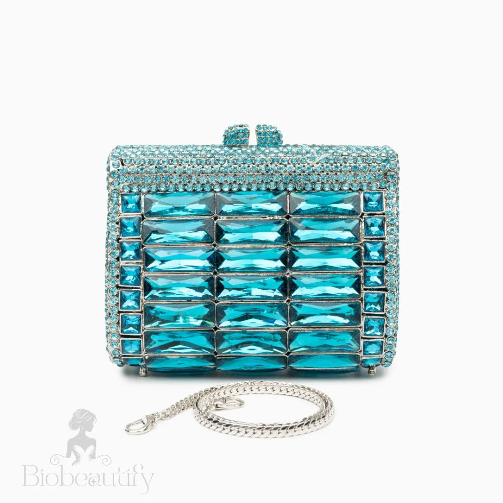 Sky Blue Victoria Crystals Clutch